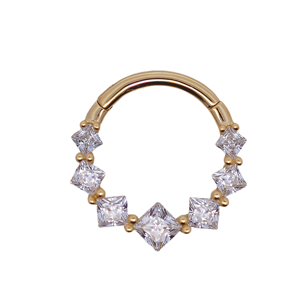 14K Solid Gold Lab Diamond Luxe Princess Clicker