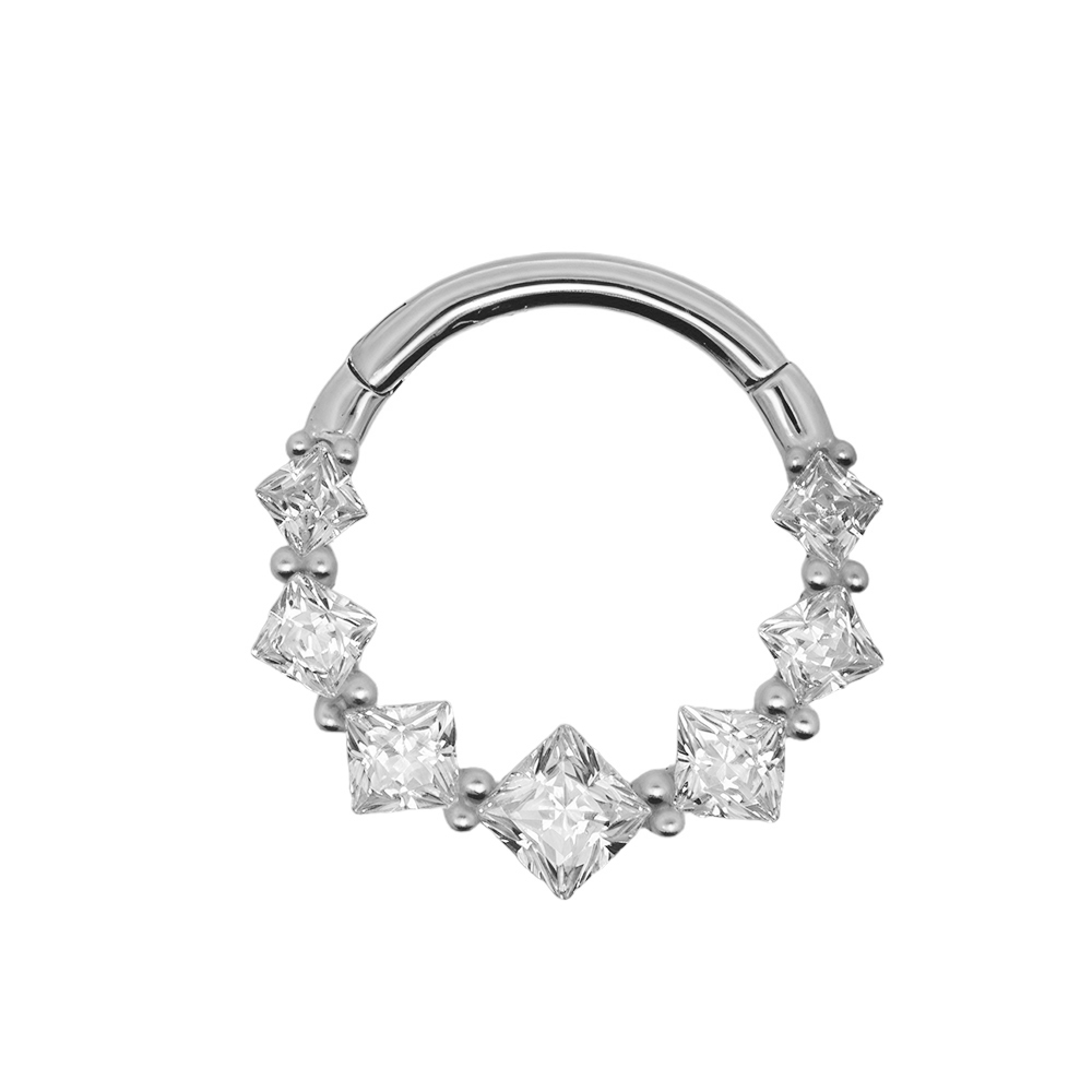 14K Solid Gold Lab Diamond Luxe Princess Clicker - Image 2