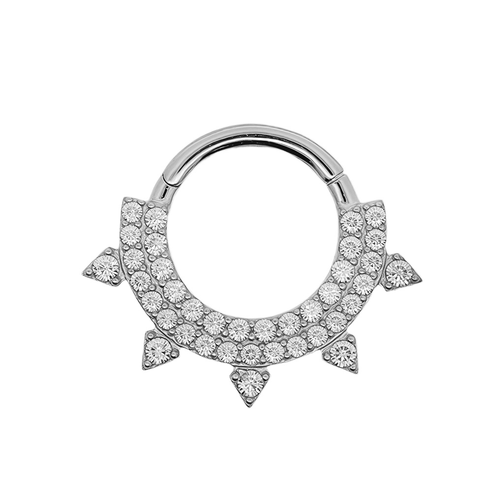 14K Solid Gold Lab Diamond Radiant Tribal Clicker - Image 3