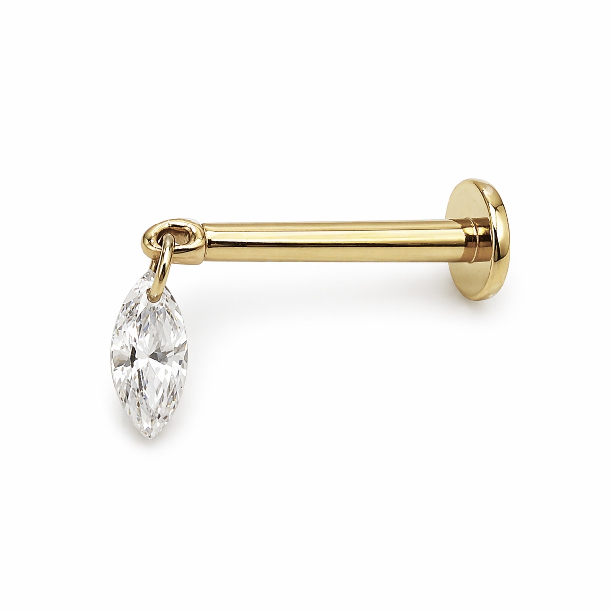 18K Gold Natural Diamond Drop Labret