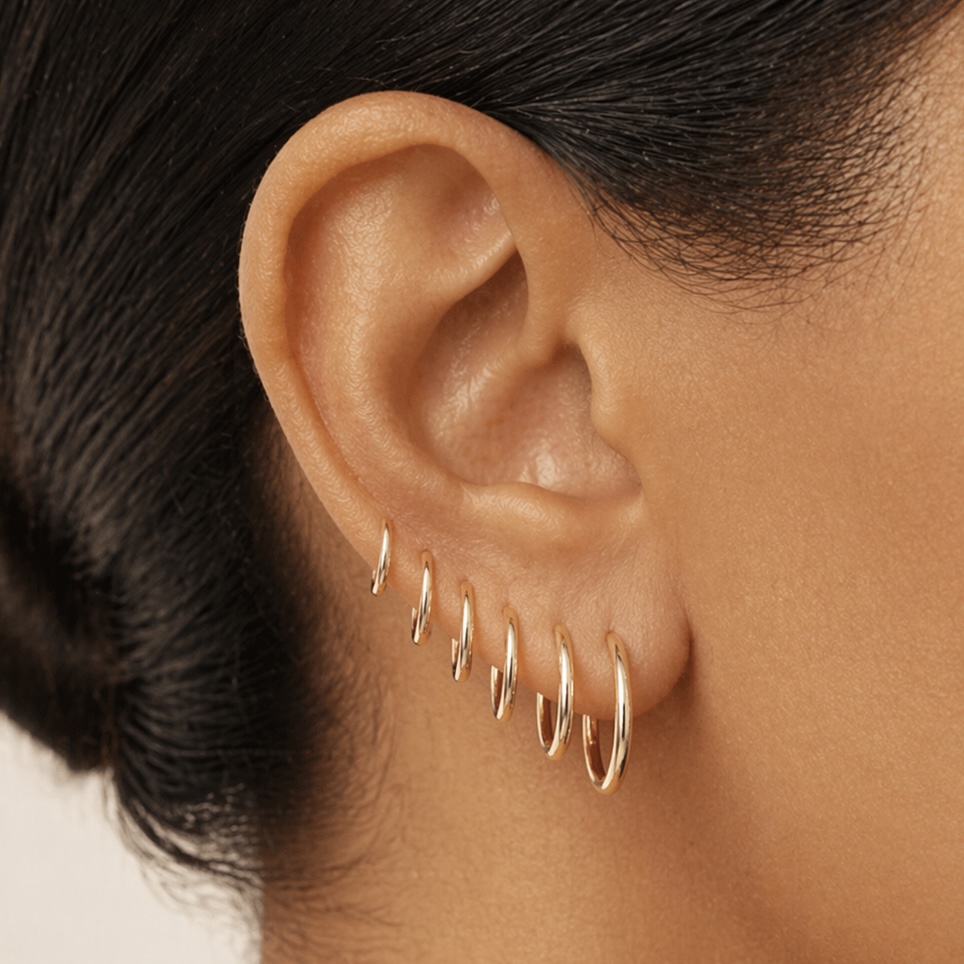 14K Solid Gold Classic Clicker Hoop - Image 2