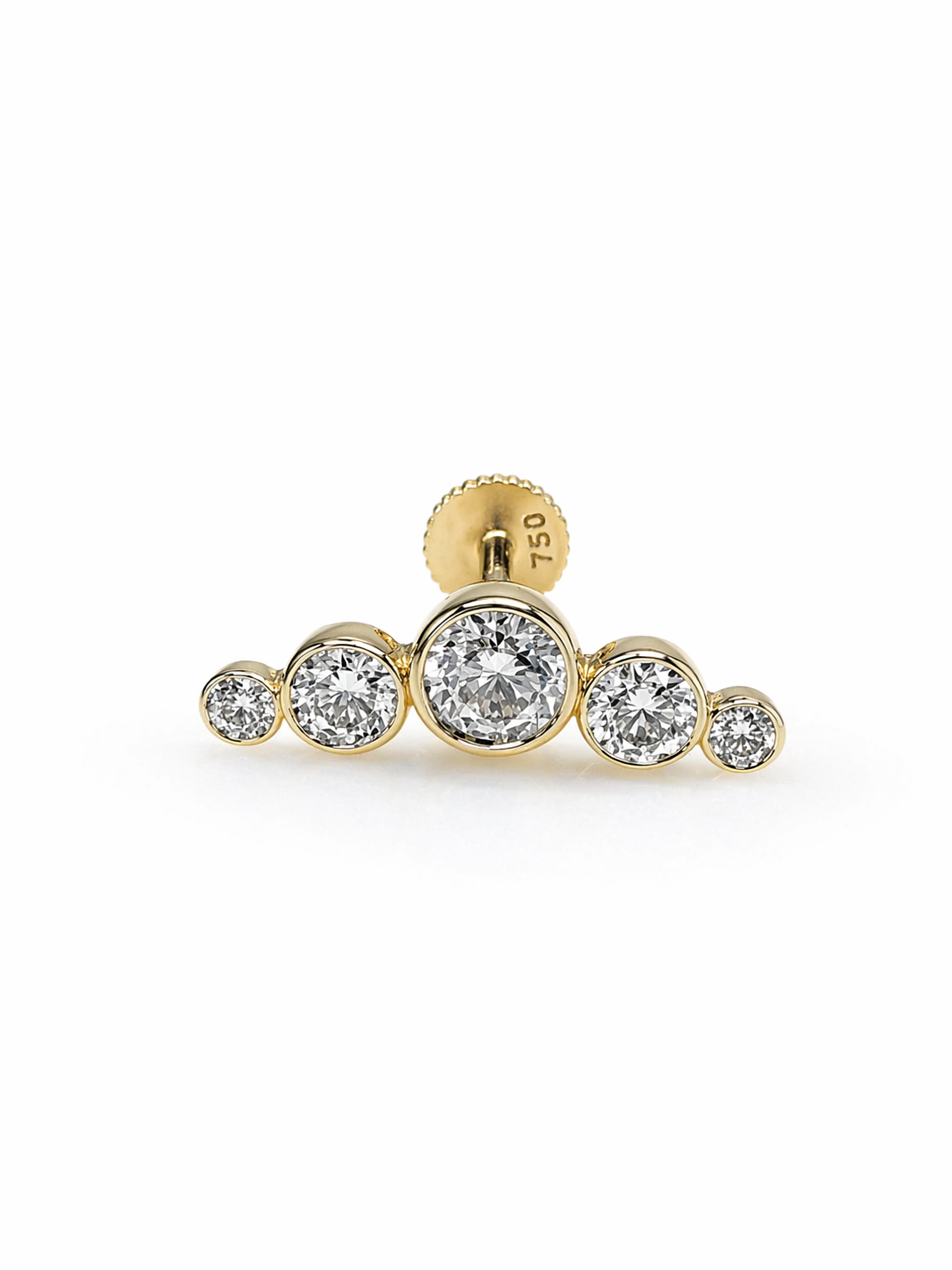 Royal Crown Diamond Stud - Solid 18k Gold