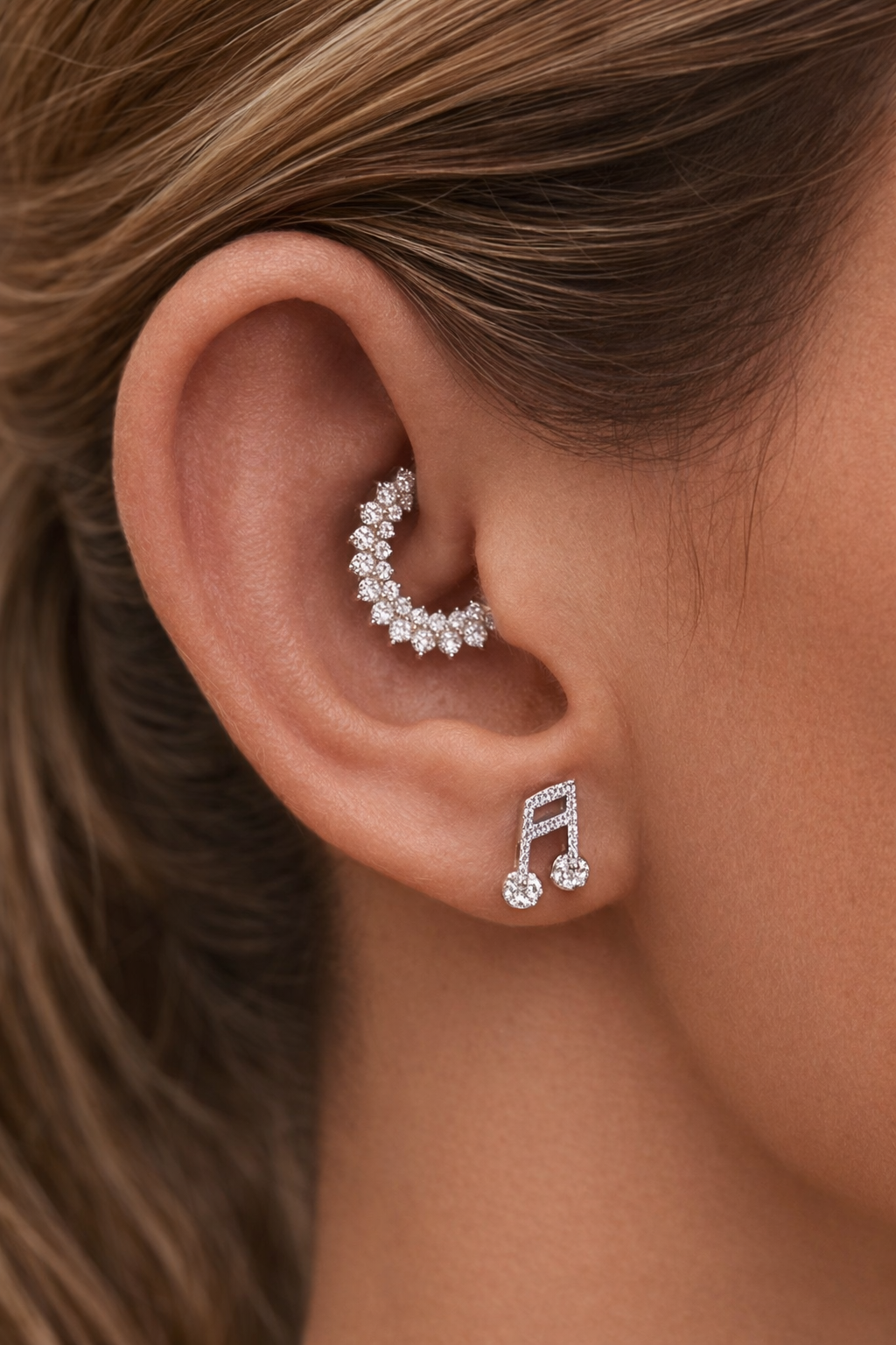 14K Solid Gold Lab Diamond Luxe Cluster Clicker - Image 3