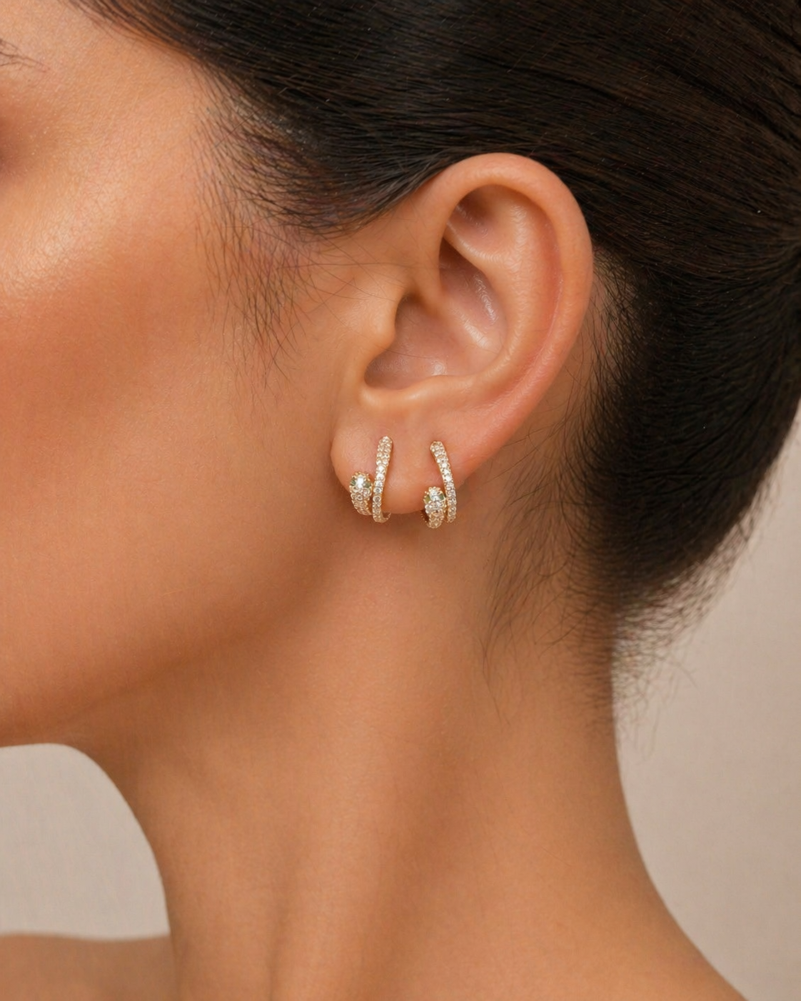 14K Gold Snake Luxe Clicker Hoop - Image 4
