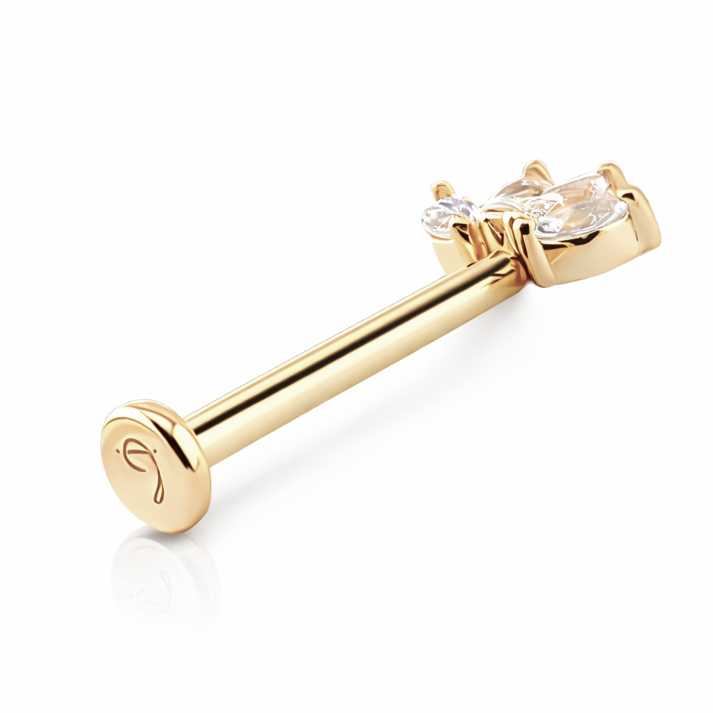 14K Solid Gold Lab Diamond Luxe Flower Labret - Image 4