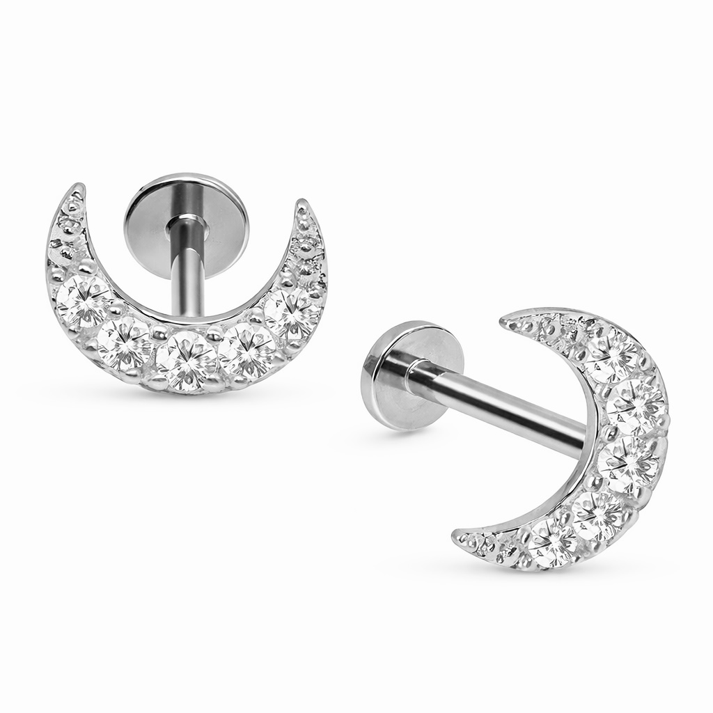 14K Gold Celeste Moon Lab Diamond Earring - Image 3