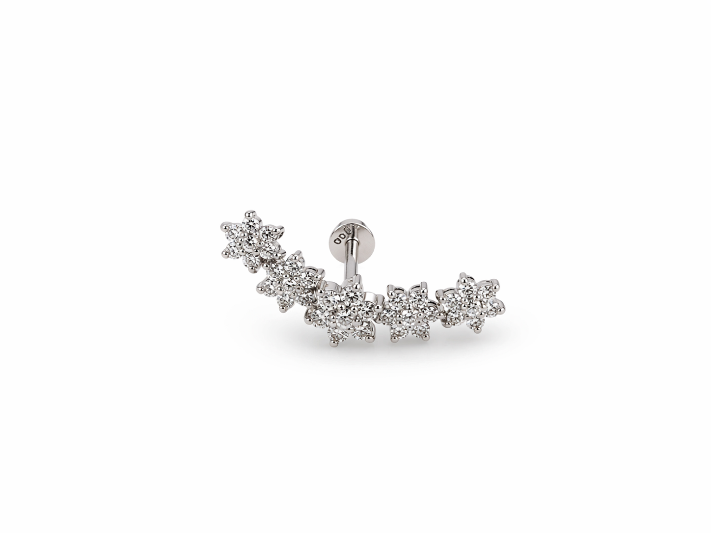 Luxe Diamond Curve Piercing - Solid 18k Gold - Image 2