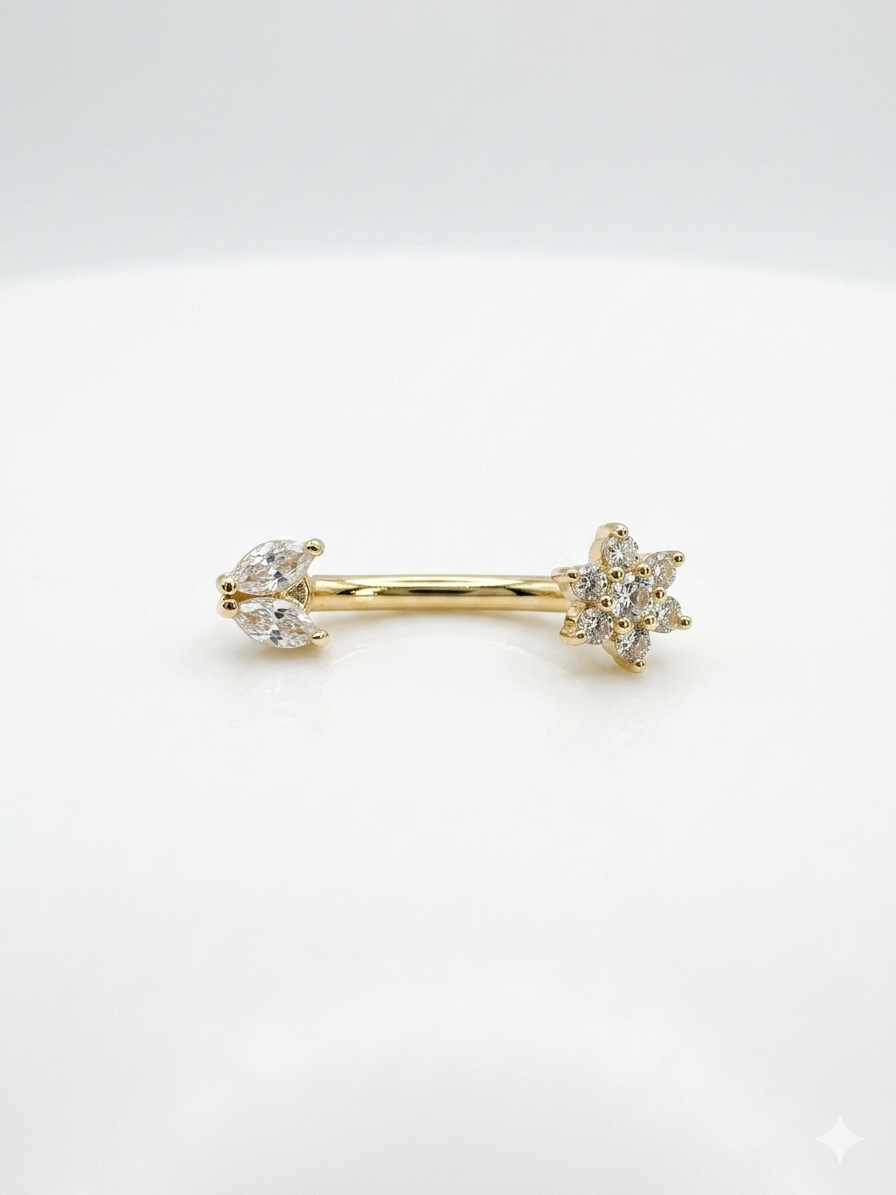 14K Gold Luxe Blossom Curve Lab Diamond - Image 5