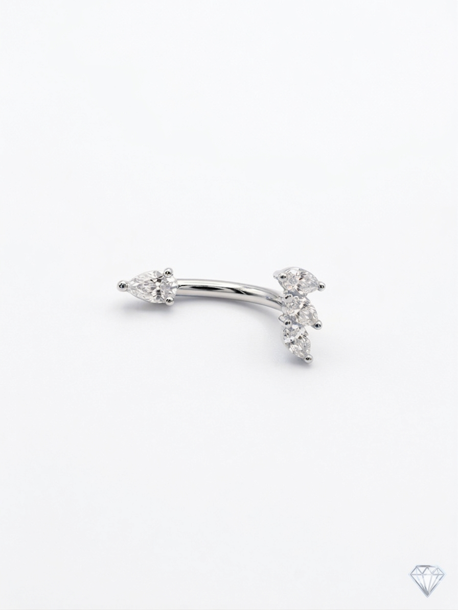 14K Gold Luxe Marquise Curve Lab Diamond - Image 2