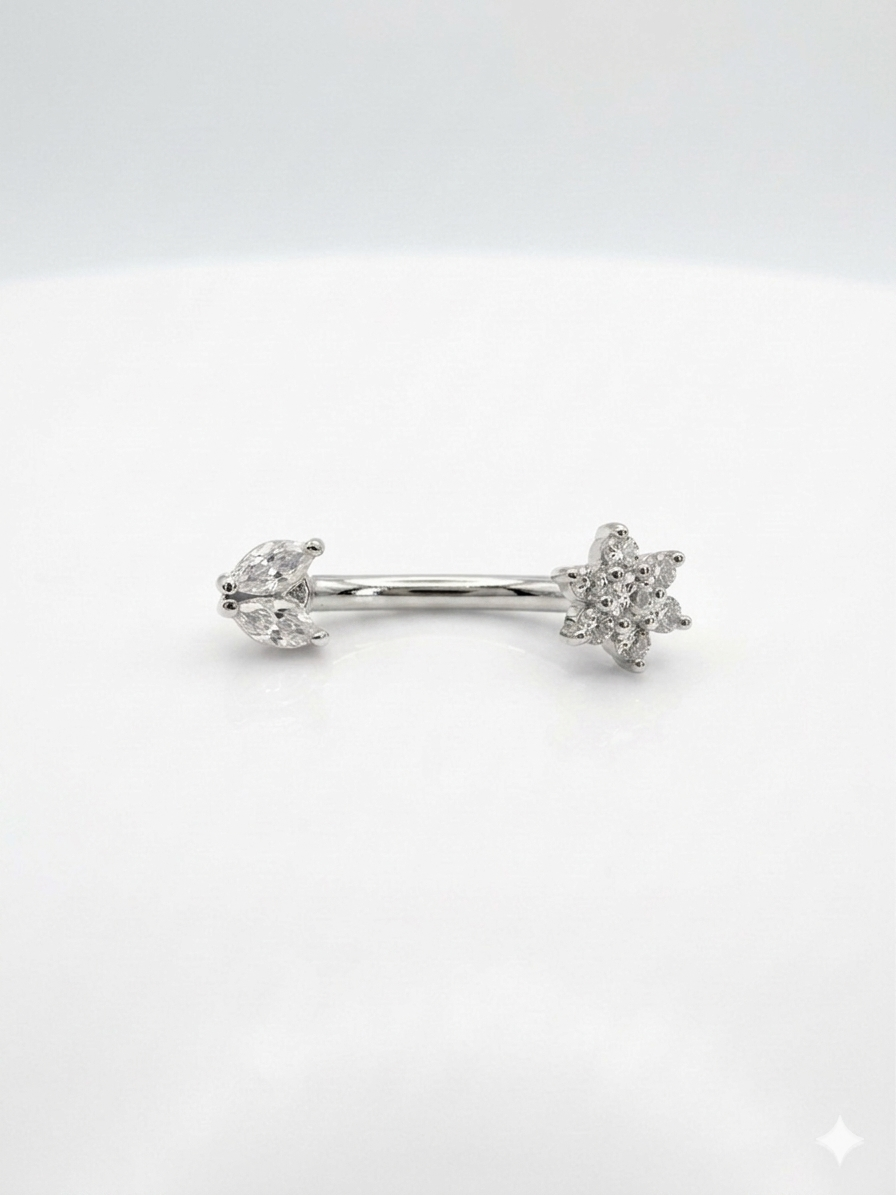 14K Gold Luxe Blossom Curve Lab Diamond - Image 2