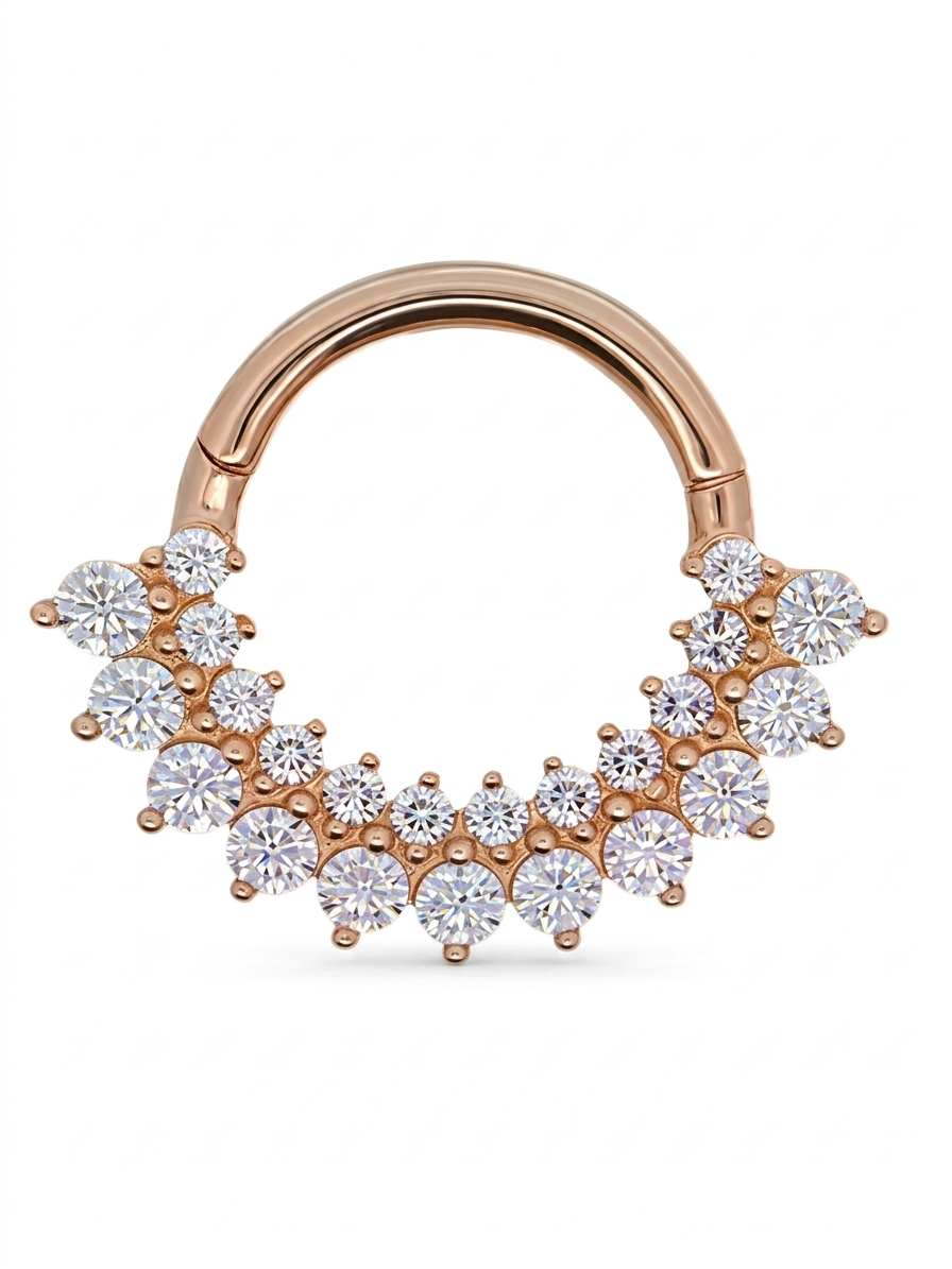 14K Solid Gold Lab Diamond Luxe Cluster Clicker