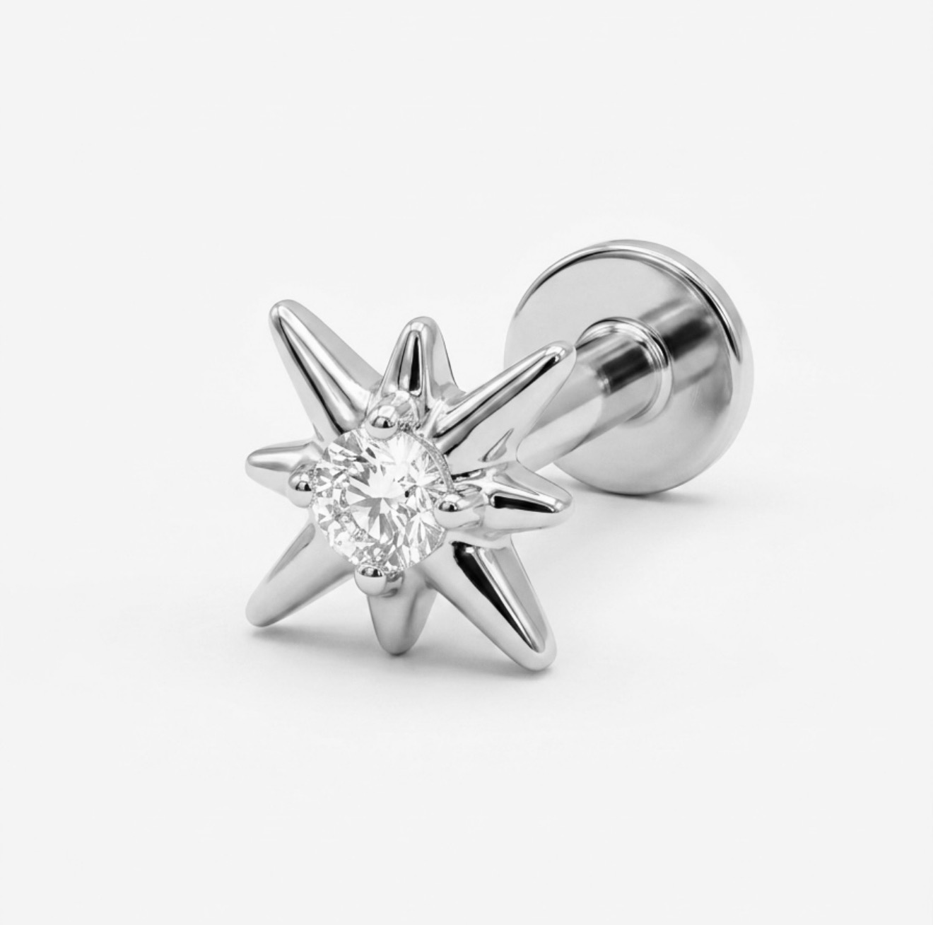 14K Solid Gold Lab Diamond Starburst Stud - Image 3