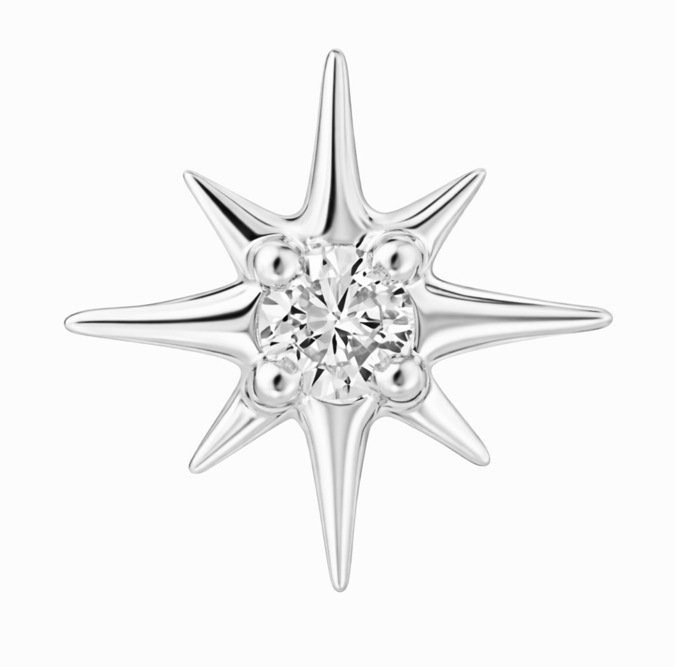 14K Solid Gold Lab Diamond Starburst Stud - Image 6