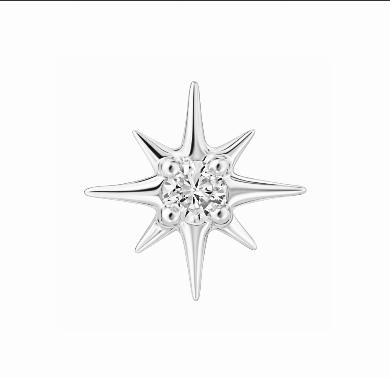 14K Solid Gold Lab Diamond Starburst Stud - Image 7