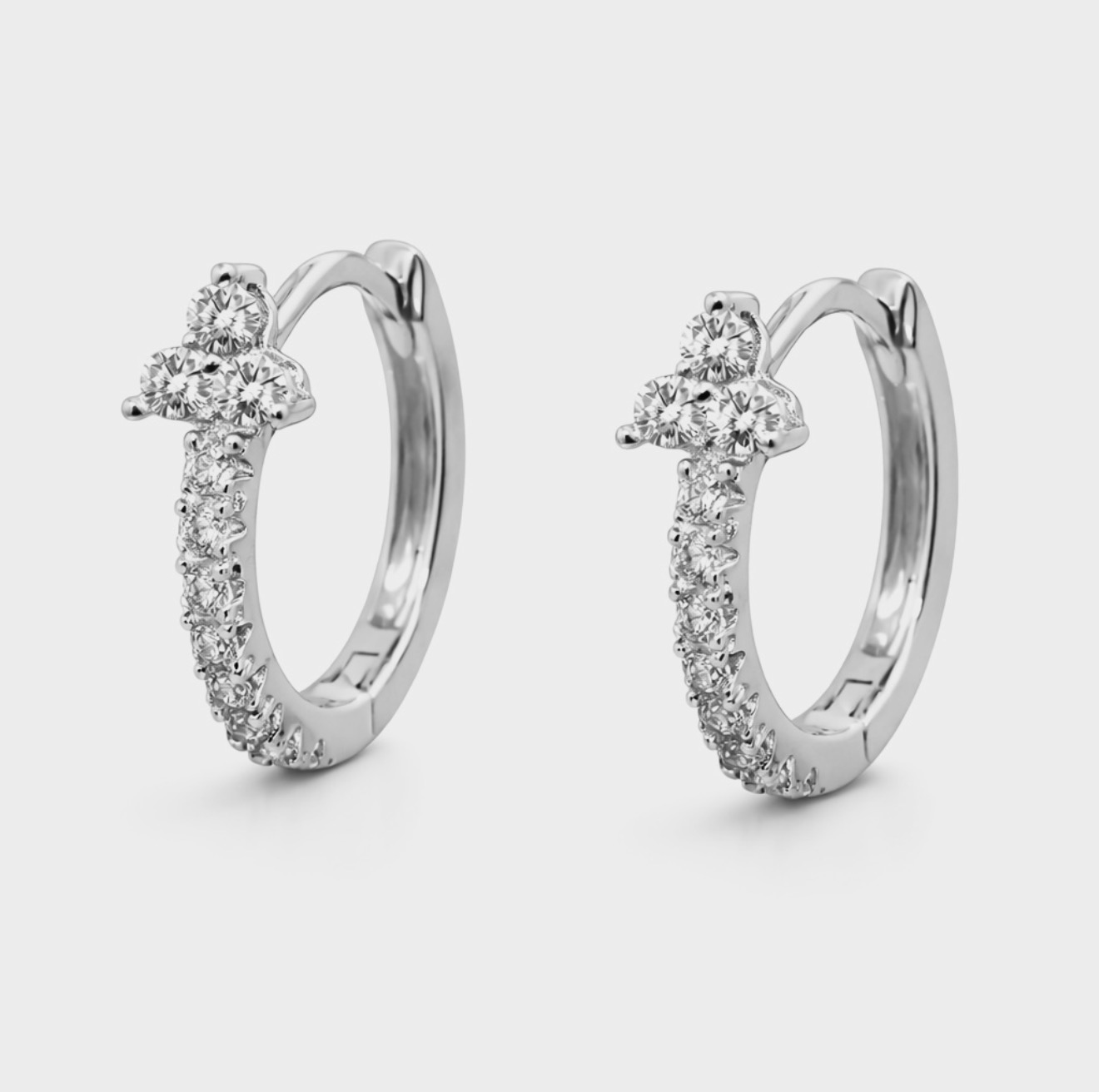 14K Solid Gold Lab Diamond Luxe Cross Clicker Hoops - Image 3