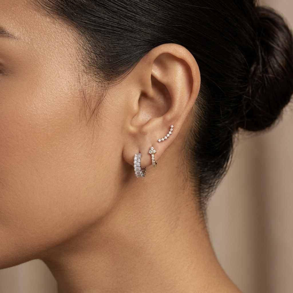 14K Gold Luminous Arc Earring - Image 2