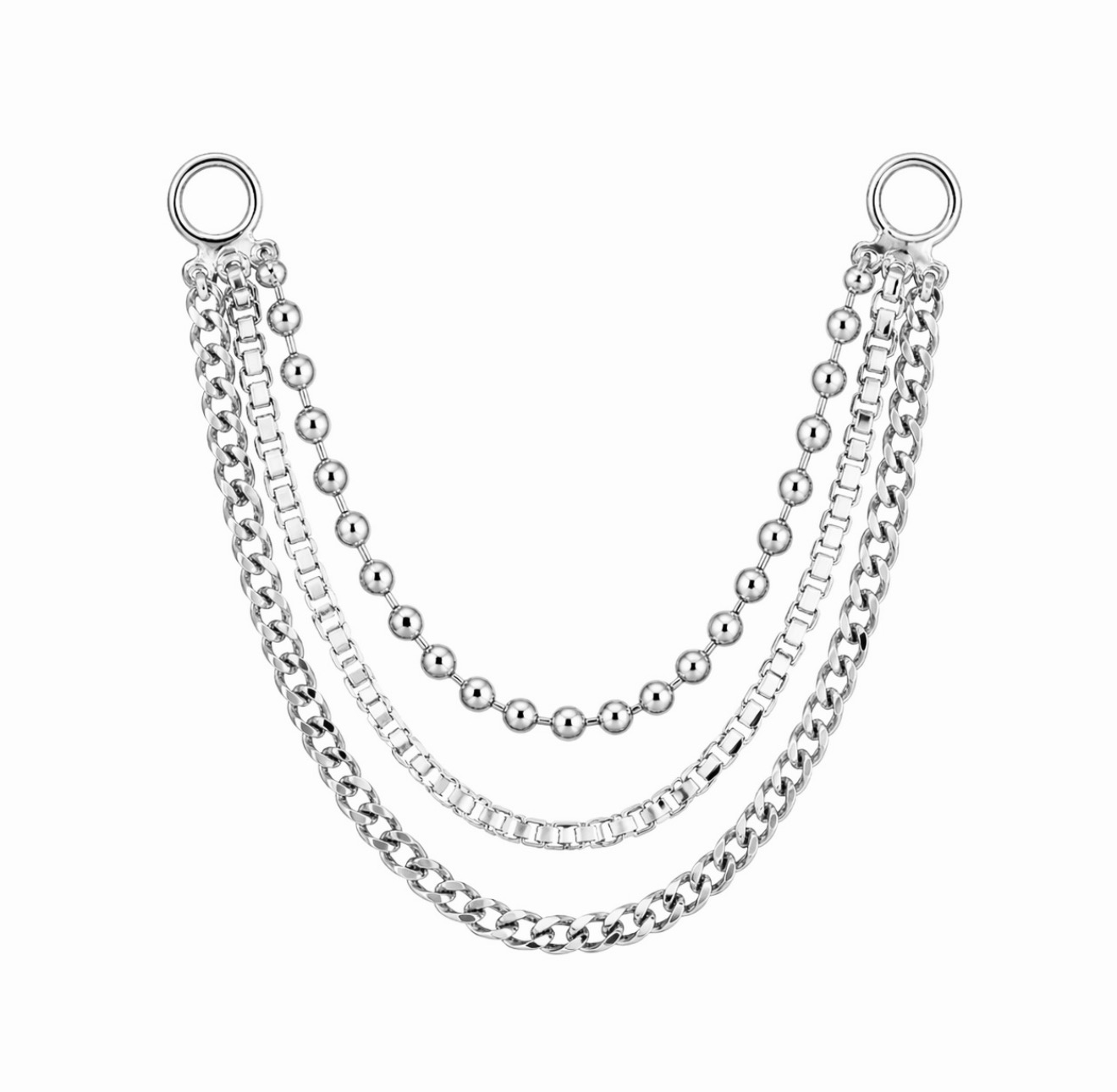 14K Gold Luxe Triple Connecting Chain - Image 4