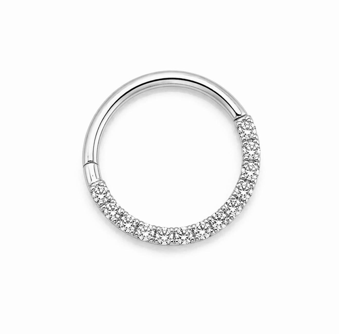 18K Solid Gold Natural Diamond Clicker Hoop - Image 3