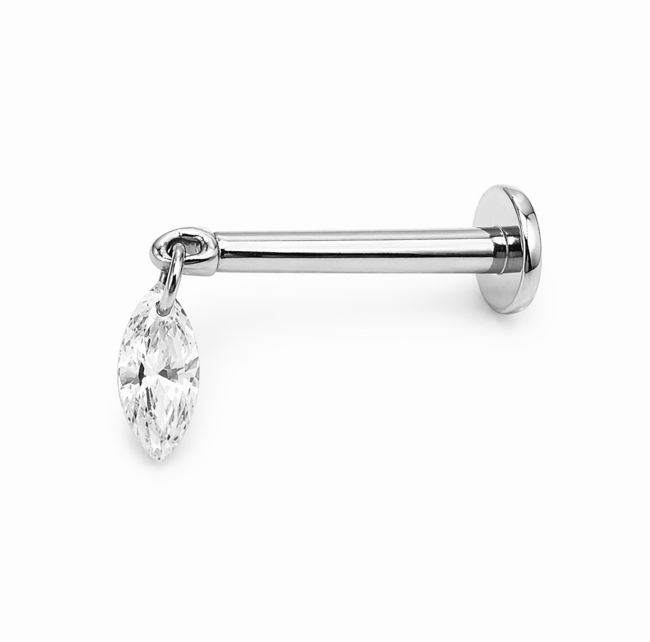 18K Gold Natural Diamond Drop Labret - Image 6