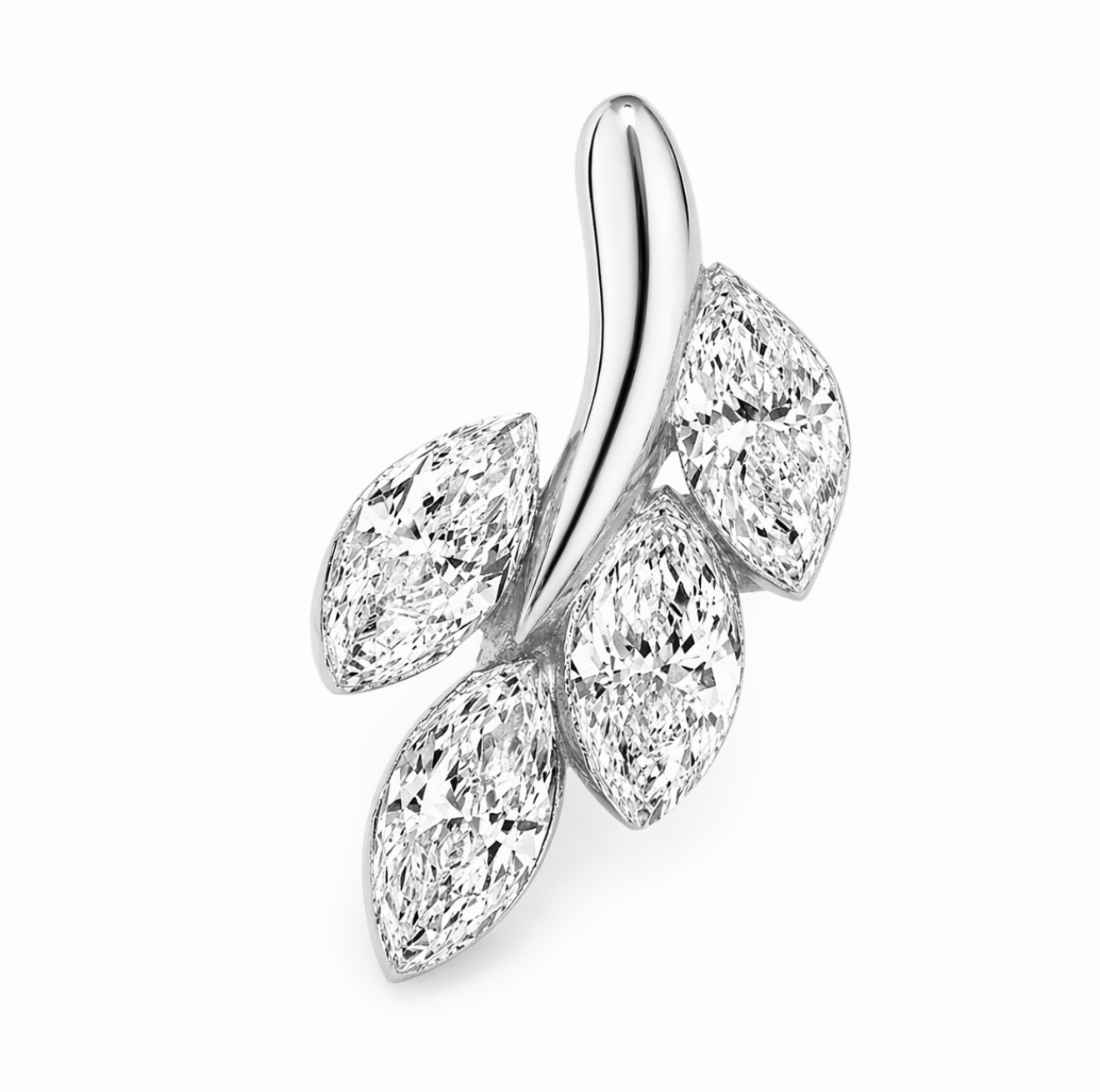 18K Gold Invisible Set Natural Diamond Leaf Labret - Image 4