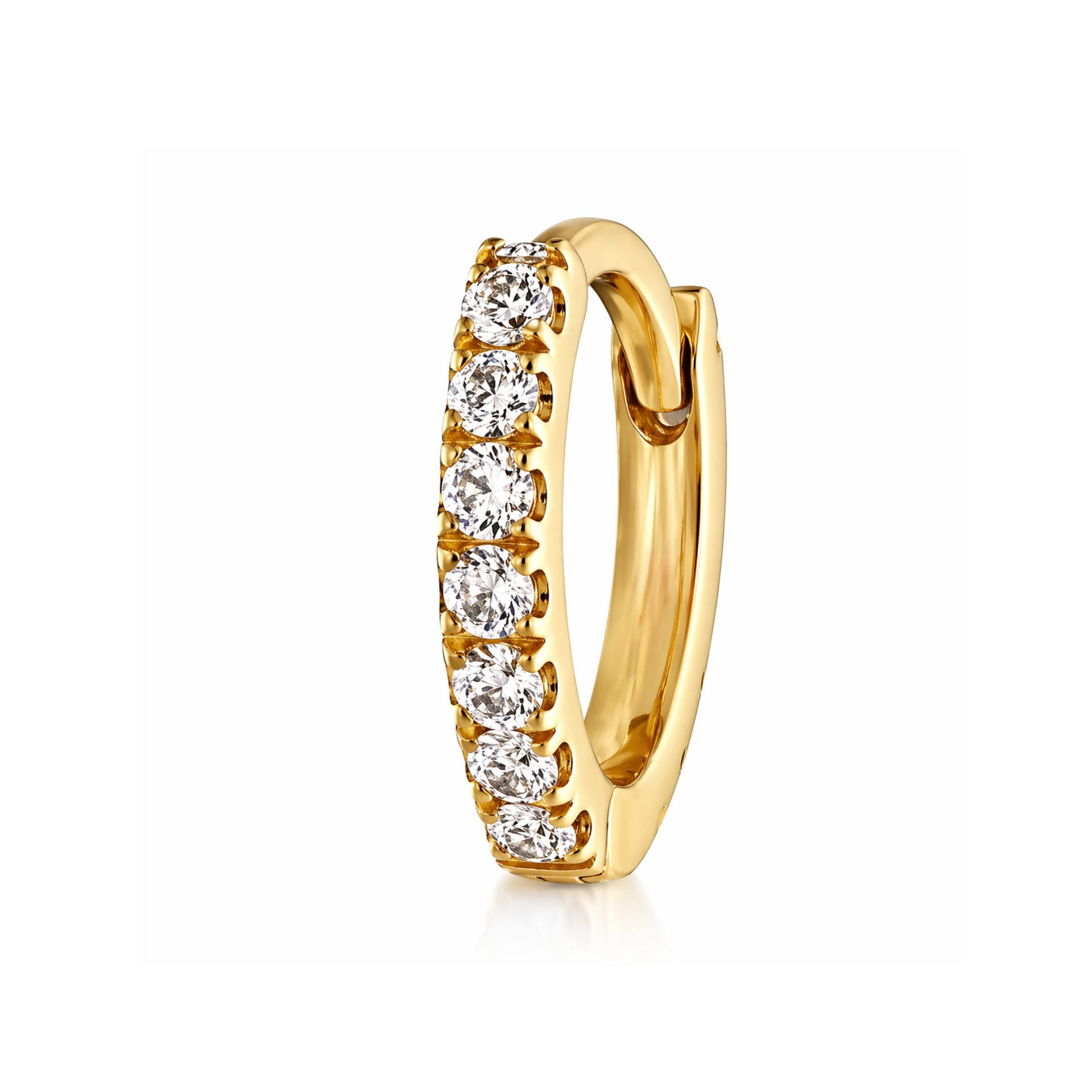 18K Gold Natural Diamond Luxe Clicker Hoop - Image 3