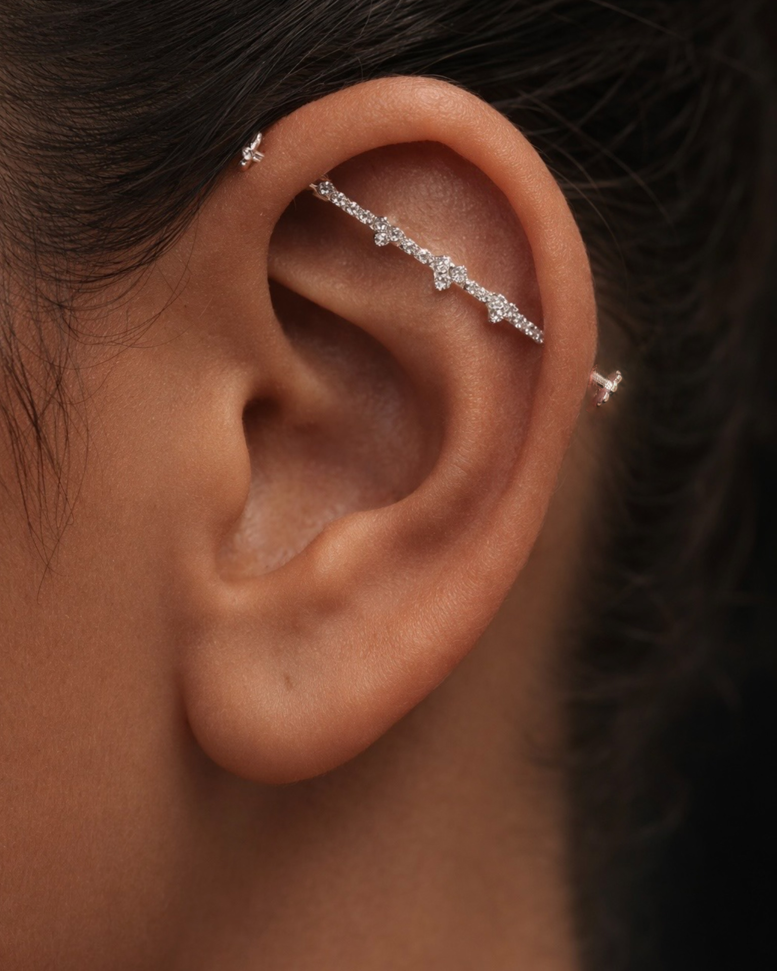 14K Gold Luxe Diamond Line Industrial - Image 3