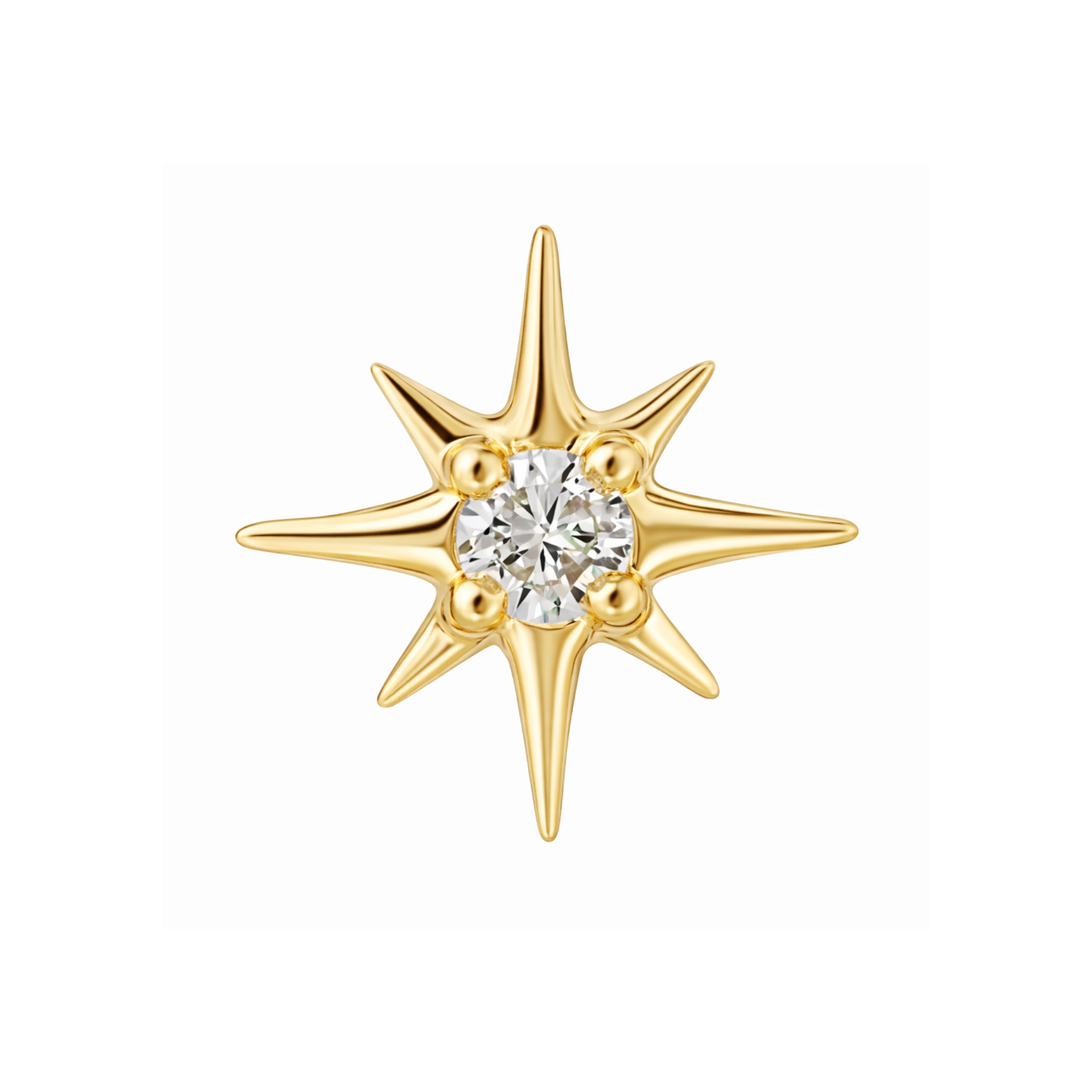 14K Solid Gold Lab Diamond Starburst Stud - Image 5